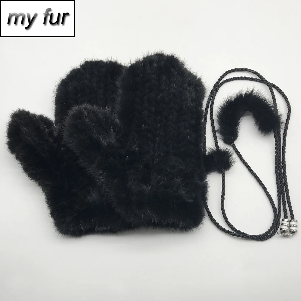 

Hot Sale Winter Women Real Mink Fur Gloves Lovely Ladies 100% Natural Mink Fur Gloves Lady Warm And Soft Knitted Mink Fur Gloves