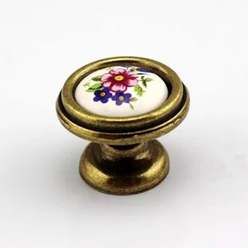 

32mm kitchen cabinet handles knobs ceramic drawer pull knob bronze zinc alloy cupboard dresser furniture handles pulls knobs