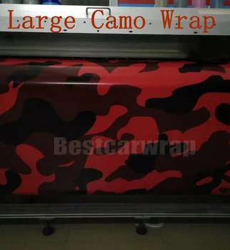 

Large Spots red Camo Vinyl Car Wrap Snow Camouflage Film with air free for boat / Truck Vehicle covering 1.52x30m/Roll 5x98ft