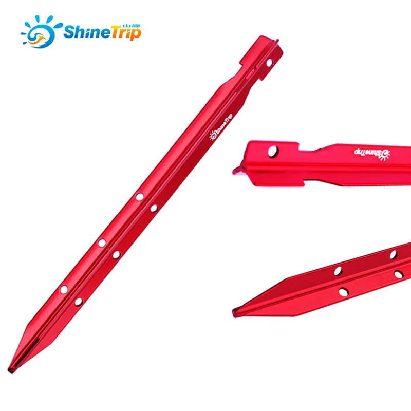 4PCS Shinetrip 25cm Trigone Tent Nails 7001 Multihole Aluminum Alloy Pegs Camping Lengthen Bold Sandbeach peg Accessories | Спорт и