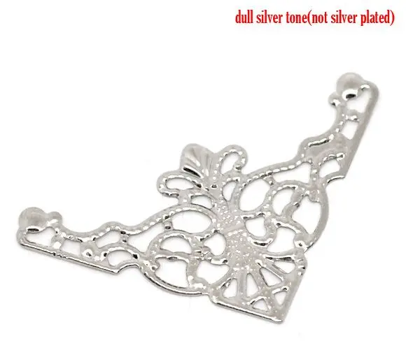 Doreenbeads розница серебристого цвета треугольные коннекторы 4 8x2 6 см в упаковке 50 шт.