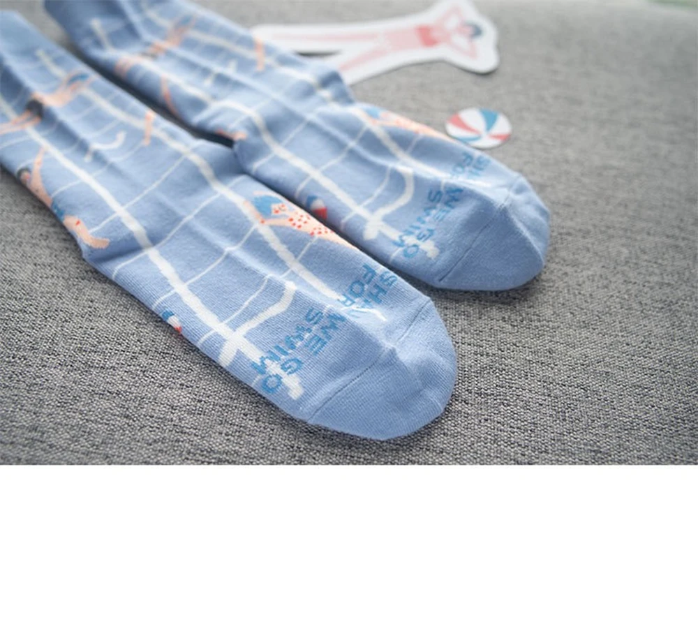 Женские Ретро оригинальные Мультяшные Забавные милые счастье хлопок носки иллюстрации бассейн вечерние каракули носки уличная мода