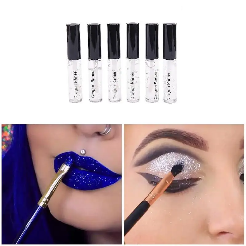 

Ladies Glitter Tint Lip Eyeshadow Liquid Glue Makeup Waterproof Face Primer Gel Colorful Silver Powder Glue Eye Shadow Primer