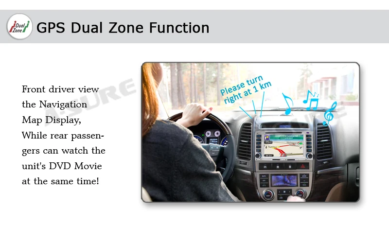 Sale A-Sure 6.2 Inch 2 Din Car Auto Radio GPS DVD Player Stereo Navigation For HYUNDAI SANTA FE ELANTRA 16G ROM DVR Bluetooth 11