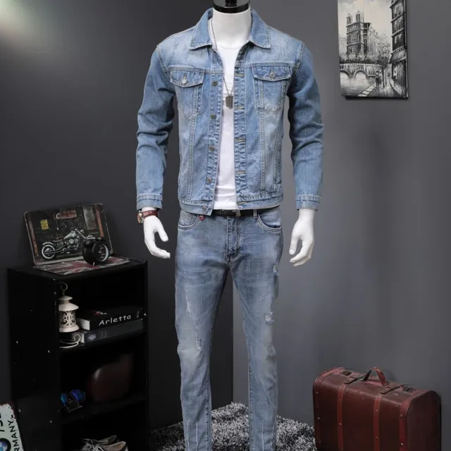 Mens denim 2 piece set Clearance