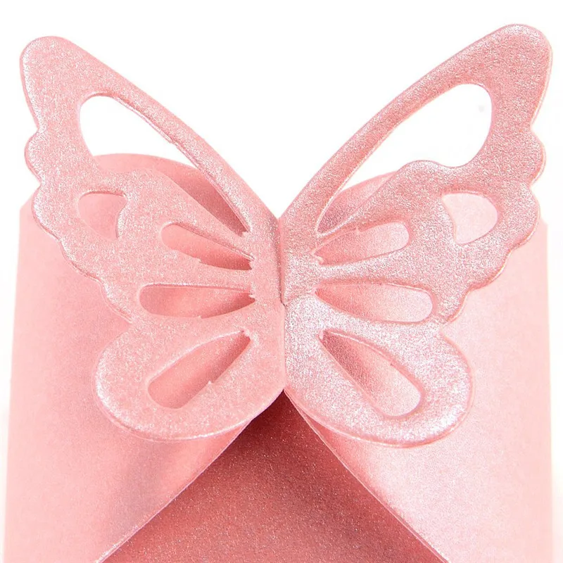 50pcs Butterfly Decoration Boite a Dragees Wedding Decoration Baptism Birth Rose