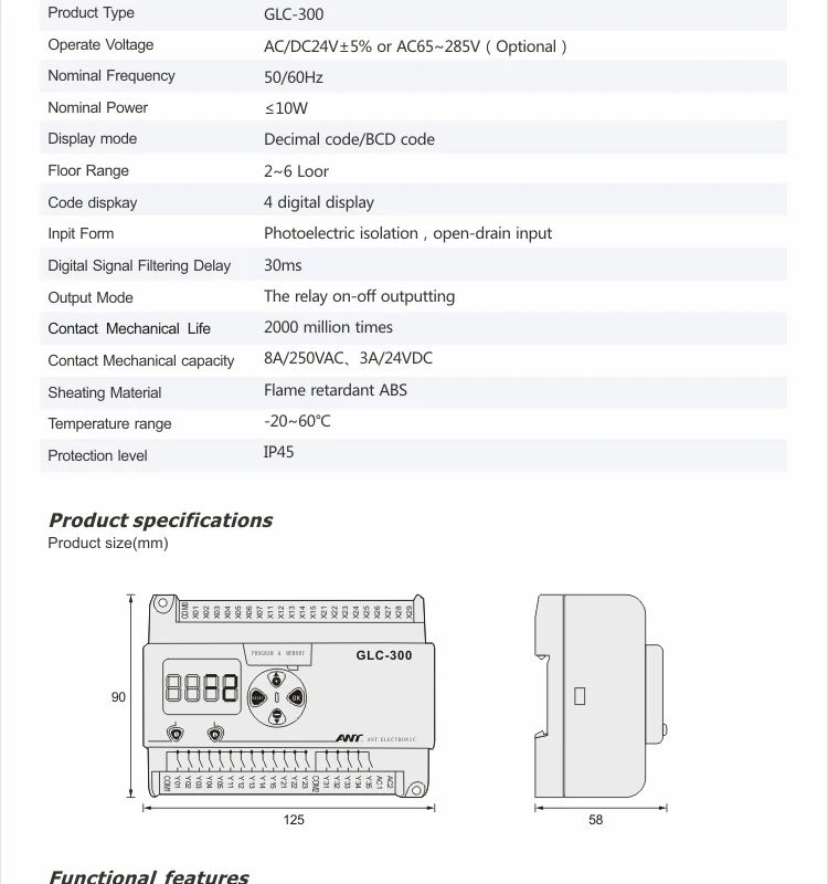 Сервис контроллера лифта GLC-300 24 V/грузового лифта/грузовой лифт controlLler