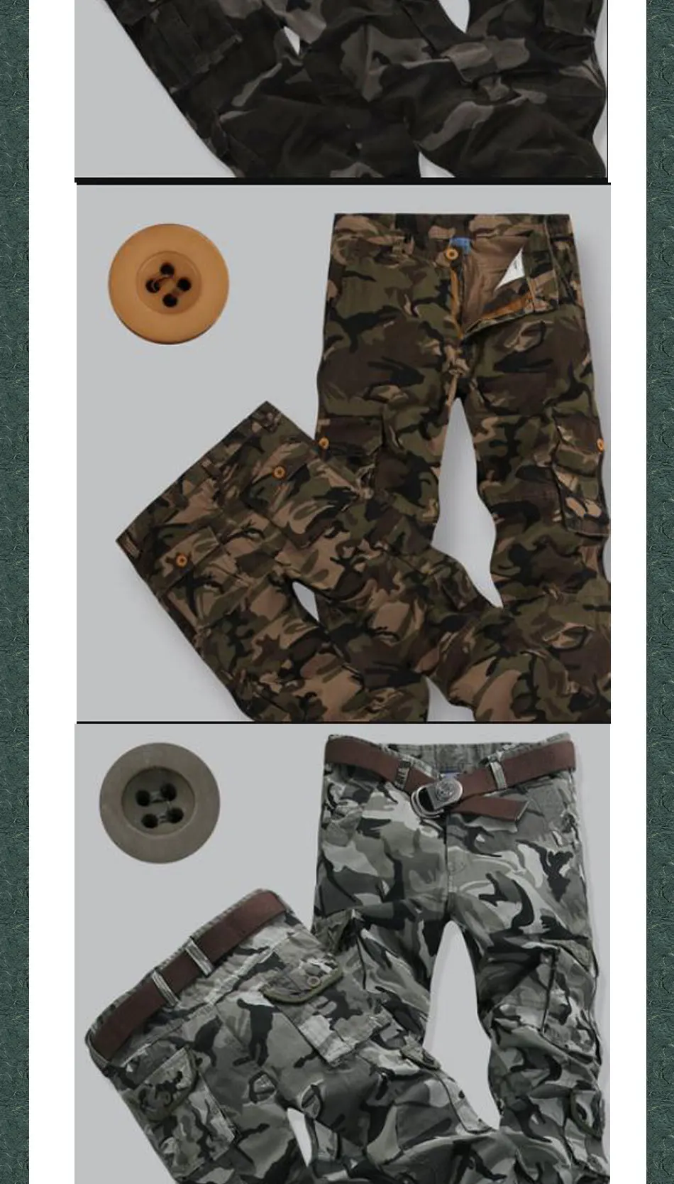 Высокое качество 2019 демисезонный для мужчин's мотобрюки Слаксы камуфляж прямо тактический брюки-карго Хлопок Военная Униформа армии Брюки
