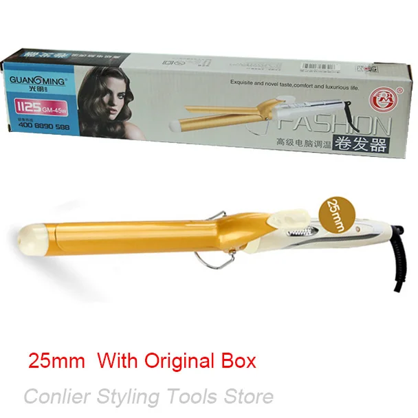 Инструменты для укладки волос профессиональные щипцы для завивки волос Груша цветок конус электрические щипцы для завивки волос роликовые щипцы для завивки волос - Цвет: 25mm with box