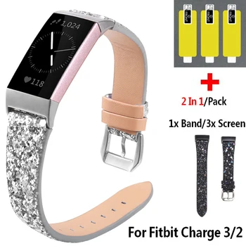 

2 In1 Replacement Wrist Strap For Fitbit Charge 3 Charge 2 Screen Protective film Smart Bracelet For Fitbit Charge Band