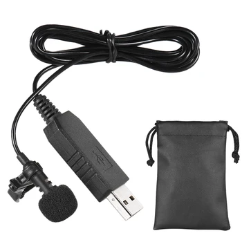 

150cm Professional Mini USB Omni-Directional Stereo Mic Microphone with Collar Clip for Gopro Hero 3 3+ 4 PU bag packing