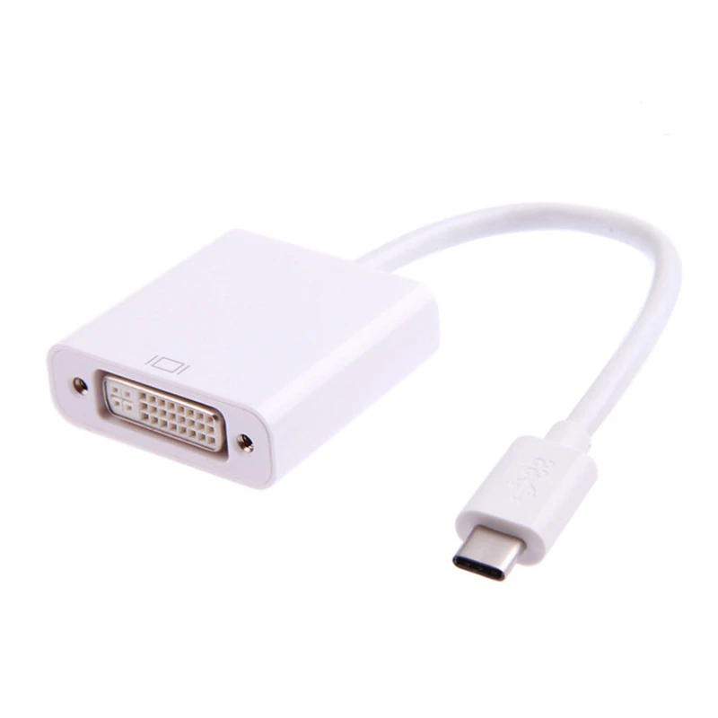 Trumsoon Type-C USB-C to DVI Adapter Male to Female Converter Cable 1080P for New Macbook Projector Monitor