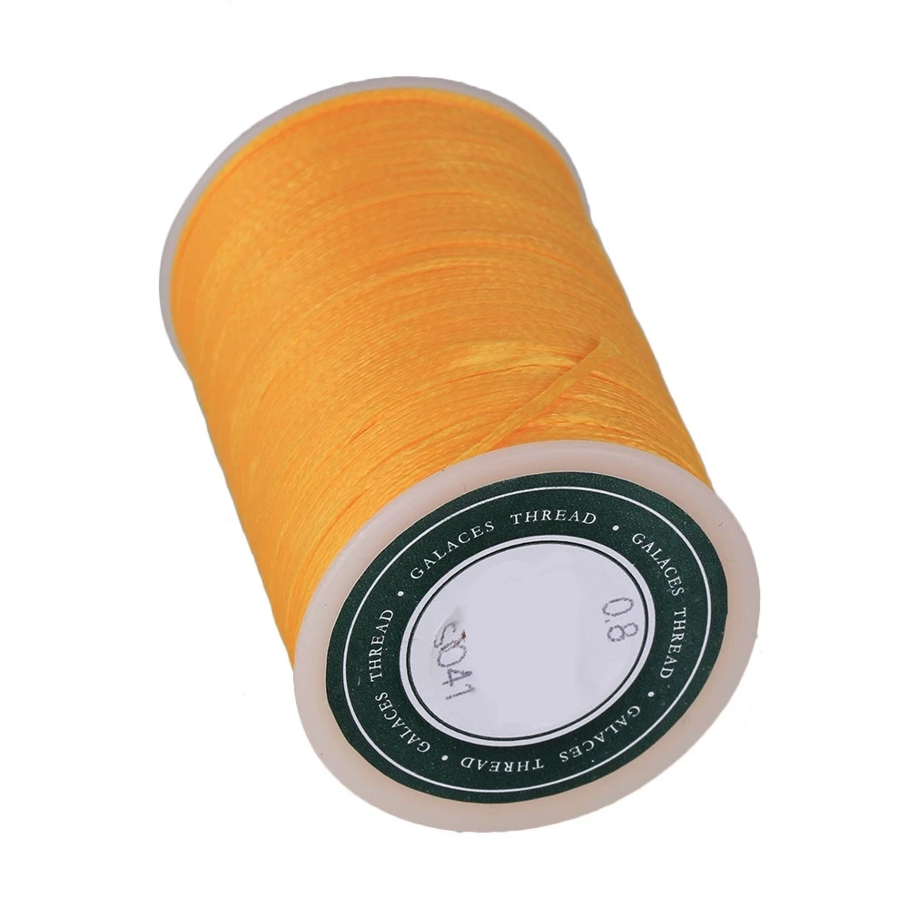 0,08 см желтый 3-слойные фанерные воском плоским полиэфирный шнур кожаные швейные нитки шнур 78 м