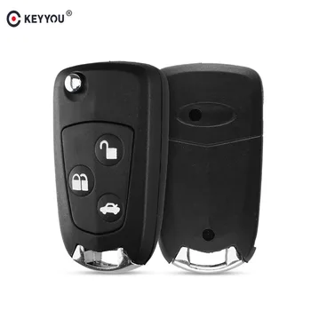 

KEYYOU Modified Folding Filp Car Remote Key Shell Cove 3 Buttons For Ford Mondeo Focus Mondeo Fusion Suit Fiesta Key Case