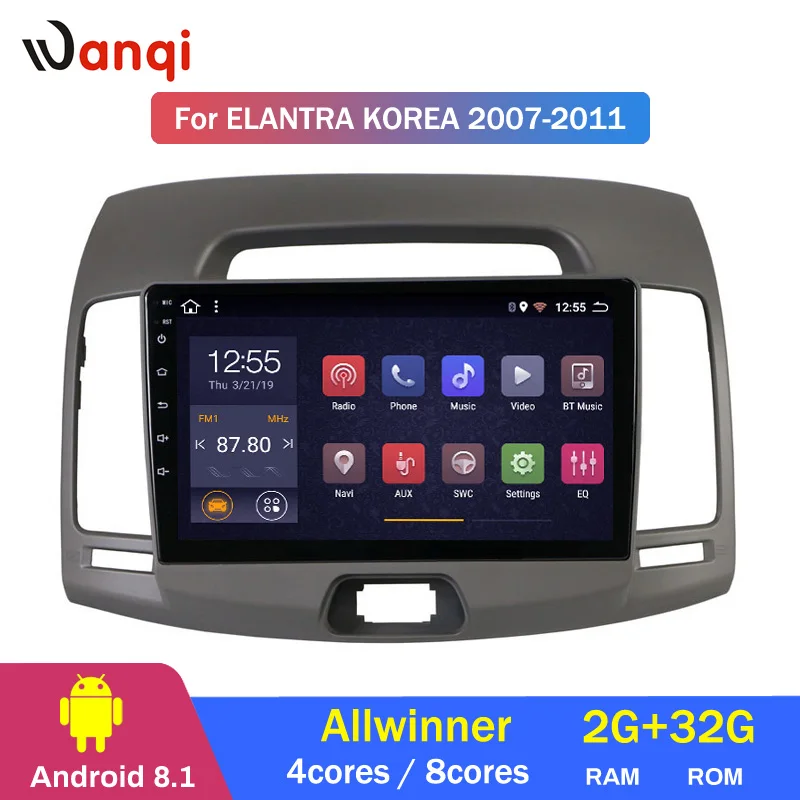 

2G RAM 32G ROM 9 Inch Android 8.1 Car Gps Player For Hyundai ELANTRA korea 2008-2010 Radio Video Navigation