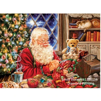 

New Arrival 3D Square Diamond Painting Santa sew sweet Cross Stitch DIY Set Embroidery Rhinestone Home Decor Needlework DP115