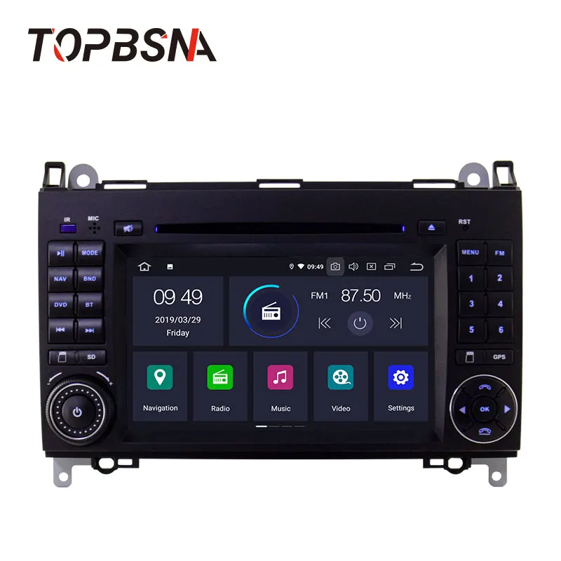 Excellent TOPBSNA Android 9.0 2 din Car DVD Radio for Mercedes Benz B200 A B Class W169 W245 Viano Vito W639 Sprinter W906 WIFI GPS Navi 1