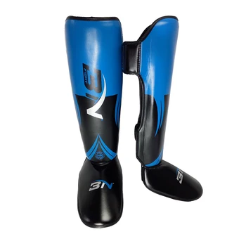 1 Paar Boksen Scheenbeschermers Hoge Kwaliteit Pu Leather Ankle Foot Protector Mma Muay Thai Training Beenwarmers Sterke Shin pads