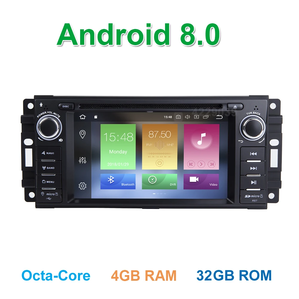 

8 Core Android 8.0 Car DVD Multimedia Player for Jeep Patriot Chrysler 300C Chrysler Sebring with wifi BT Radio GPS