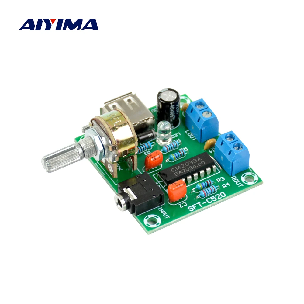 AIYIMA AC DC 5 V Мощность Усилители звука через встроенный USB Питание PM2038 усилитель 5Wx2