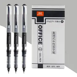 Truecolor высокой емкости прямо жидкости ручка 0.5 мм пуля студент ручки черные офисные подпись ручка