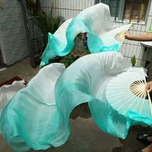 Классическая вуаль для танца живота 180 см, белая мята, вертикальный градиент, окрашенная танцовщица, тренировочный веер для женщин и девушек