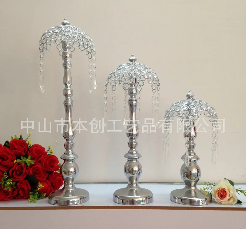 

35cm/48cm/58cm tall 3pcs/lot umbrella wedding crystal candlestick/wedding decoration/home decor/wedding centerpiece