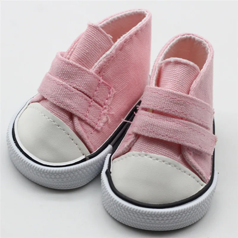 43cm Reborn Baby Doll Shoes White Black Red Blue Canvas Shoes for 18inch Girl Dolls Mini Fashion Shoes American Doll Accessories