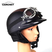 CARCHET Retro Motorcycle Helmet Open Face Detachable Helmets With Visor Goggles Adjustable Black&Brown Helmet FREE SHIPPING NEW CARCHET Retro Motorcycle Helmet Open Face Detachable Helmets With Visor Goggles Adjustable Black&Brown Helmet FREE SHIPPING NEW