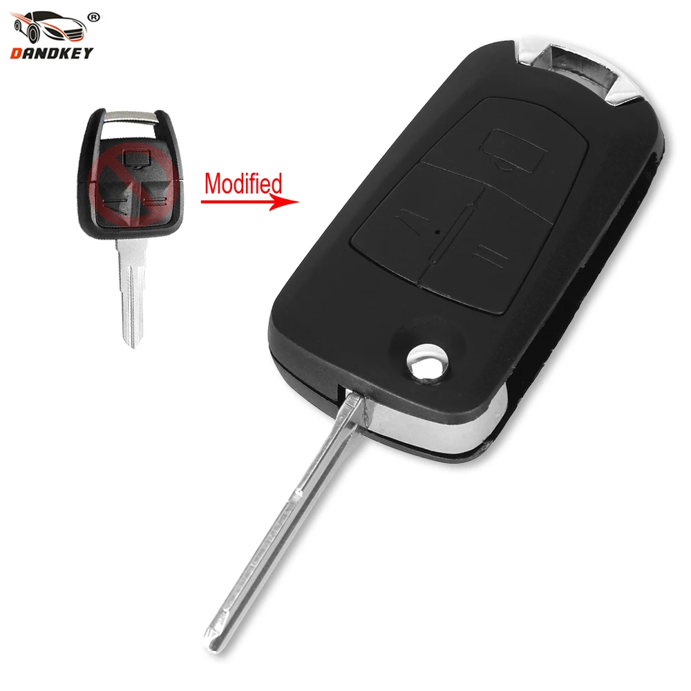 

DANDKEY 3 Buttons Modified Flip Folding Remote Key Shell Case For Opel Corsa Astra Kadett Monza Montana HU46 Blade