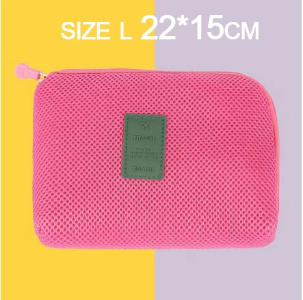 2 шт. аксессуары Сумка-органайзеры для жесткого диска для наушников кабели USB флеш-накопители Дорожный Чехол Органайзер для цифровой сумки - Цвет: Pink