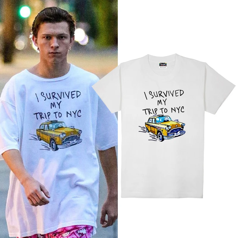 

[Stock]Movie Spiderman Homecoming Car T-shirt Holland cosplay tshirt Summer Cotton Top Tee Unisex Free shipping