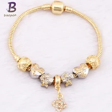 BAOPON посеребренный браслет в форме сердца для женщин подходит для DIY Змея цепь брендовый браслет ювелирные изделия специальный подарок