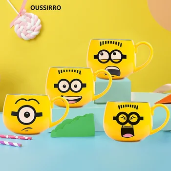 

OUSSIRRO Super Hero Children Minions Infinity Ceramics Mug Pure Color Thermos Mugs Cup Kitchen Tool Gift