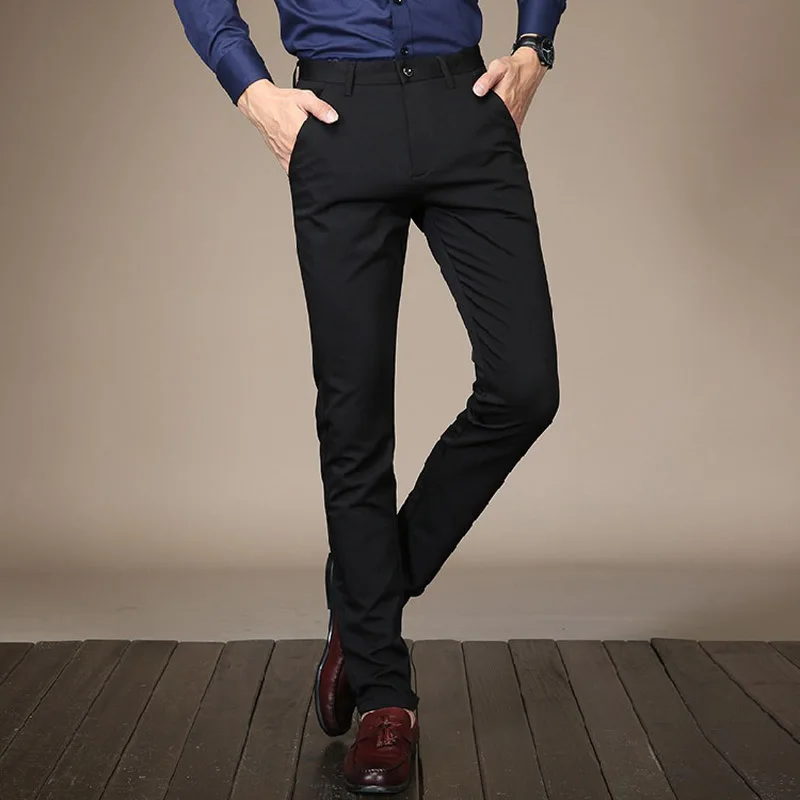 Высококачественные модные мужские строгие брюки классические брюки Мужская Парфюмерия Slim Fit деловой официальный офисный свадебное платье брюки