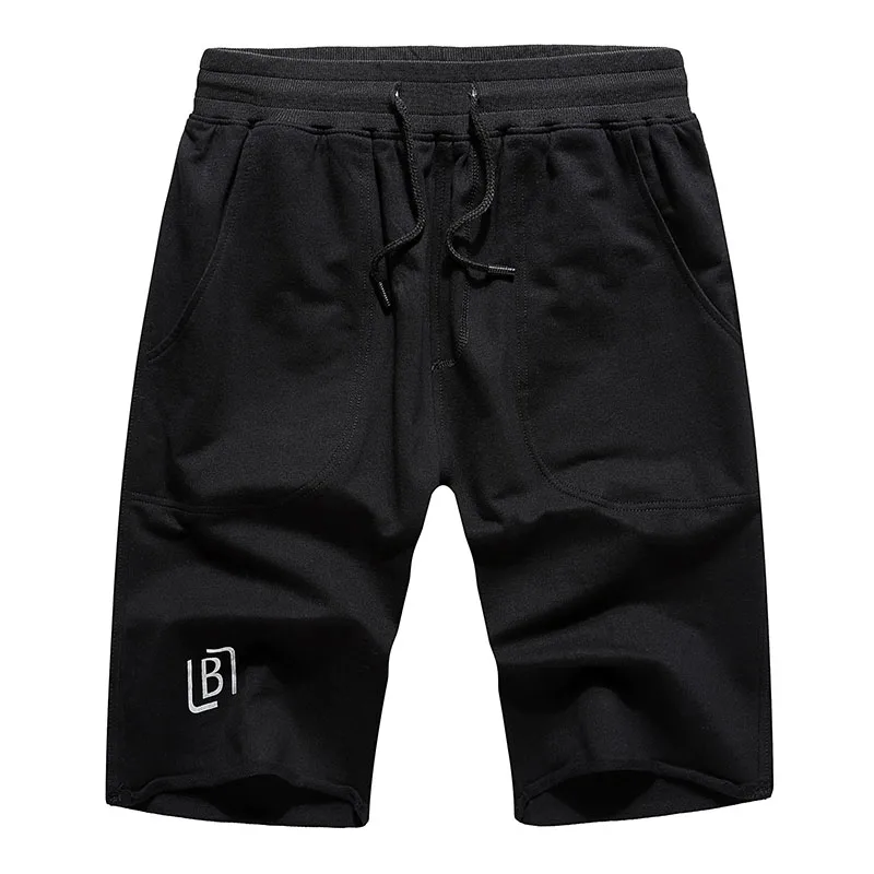 Мужские шорты для тренировок летние дышащие повседневные спортивные шорты с большими карманами мужские бермуды длиной до колен пляжные шорты мужские спортивные шорты - Цвет: Black DK19
