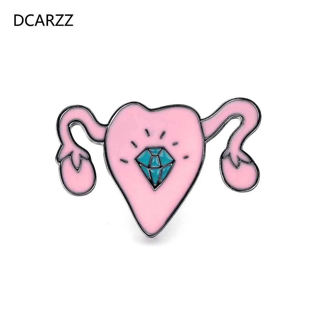 

Trendy Cute Uterus Pin Crystal Jewelry Gift Doctor Nurse Medical Christmas Pin Jewelry Pink Enamel Brooches Women Accessories