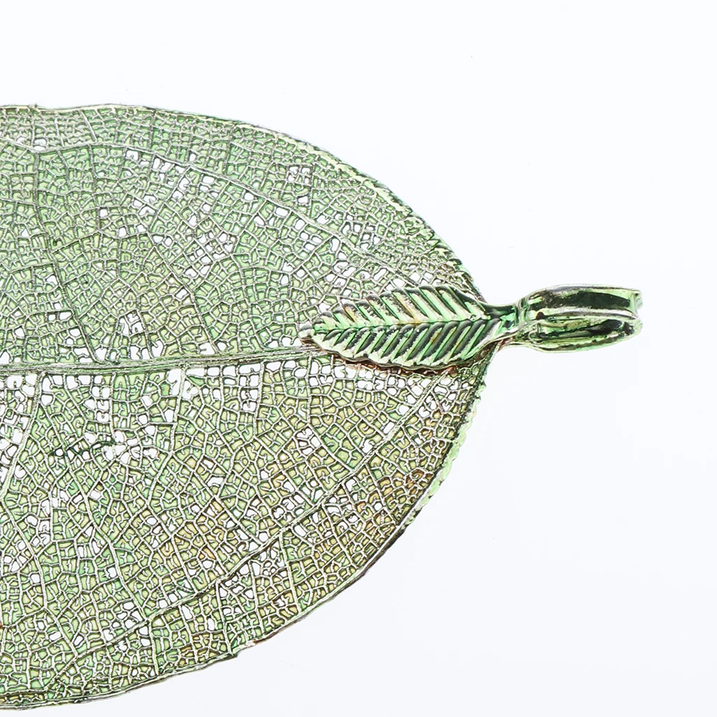 2 Pieces Electroplated Copper Natural Filigree Leaf Charms DIY Pendant Crafts for Necklace Earring Dangle Jewelry