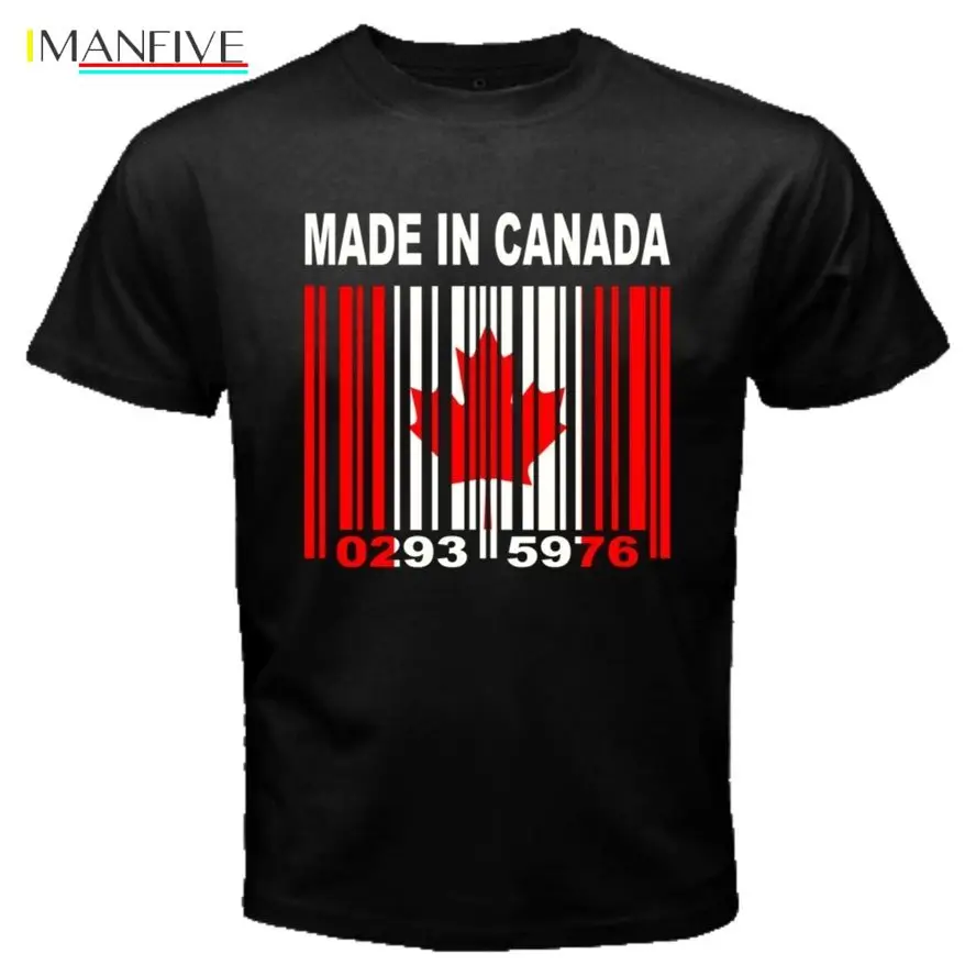 

MADE IN CANADA Canadian Toronto Montreal Flag CUSTOM BARCODE NUMBERS T-shirt Y83 harajuku Summer 2019 tshirt