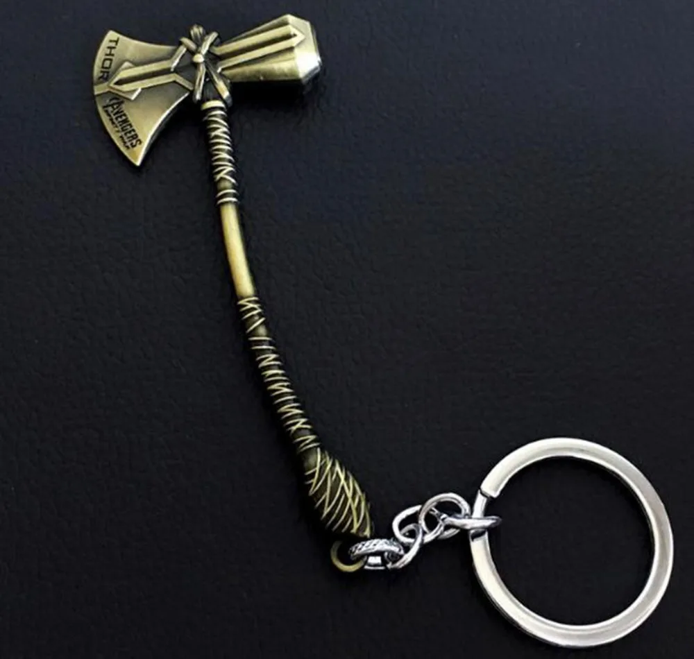 EUBfree 10pcs Movie Jewelry Avengers 3 Thor Axe hammer Key Chain