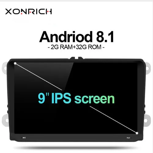 Kaufen Xonrich Auto Multimedia Player 2din Auto Radio GPS Android 8.1 Für Volkswagen Passat b6 VW PoloT5 Skoda Octavia 2 golf 5 seat leon