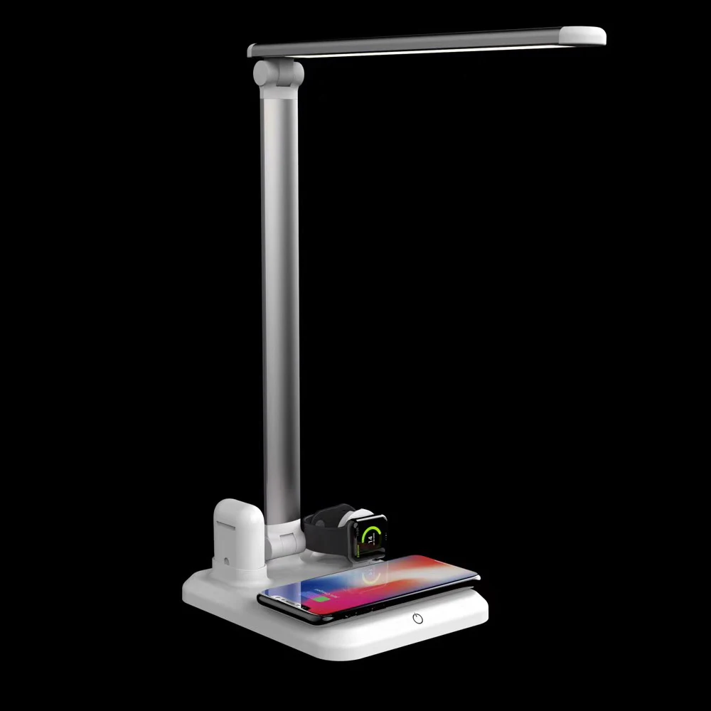 

kabym 4in1 LED Table Wireless Charger Foldable Touch Switch Brightness Dimming Light Eye-Care for iPhone Watch Pad For Huawei