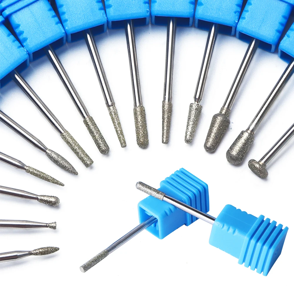 

14 Types Diamond Drill Bits Stainless Steel Cuticle Remover Nail Drill Milling Cutter Machine Cleaning Tool Manicure LAJG18-31-1