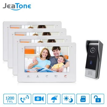 

JeaTone Video Intercom 7 " Touch-Button Smart Indoor OSD Menu Monitor System Doorbell With Camera Remote Door Home Intercom