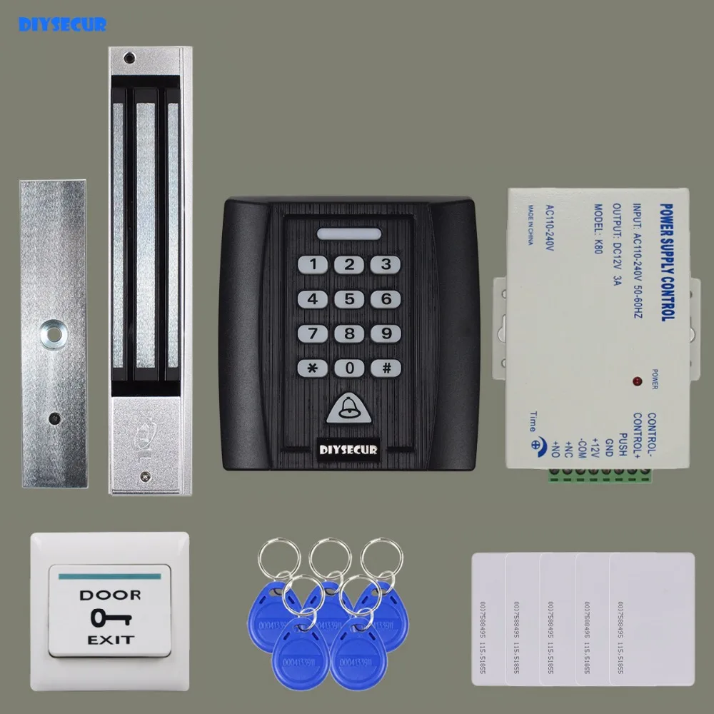 DIYSECUR 280kg Lock 125KHz RFID Reader Password Keypad Access
