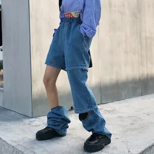 Jasmine съемный Забавный девушка хип-хоп версия Chao Huo свободные джинсы BF