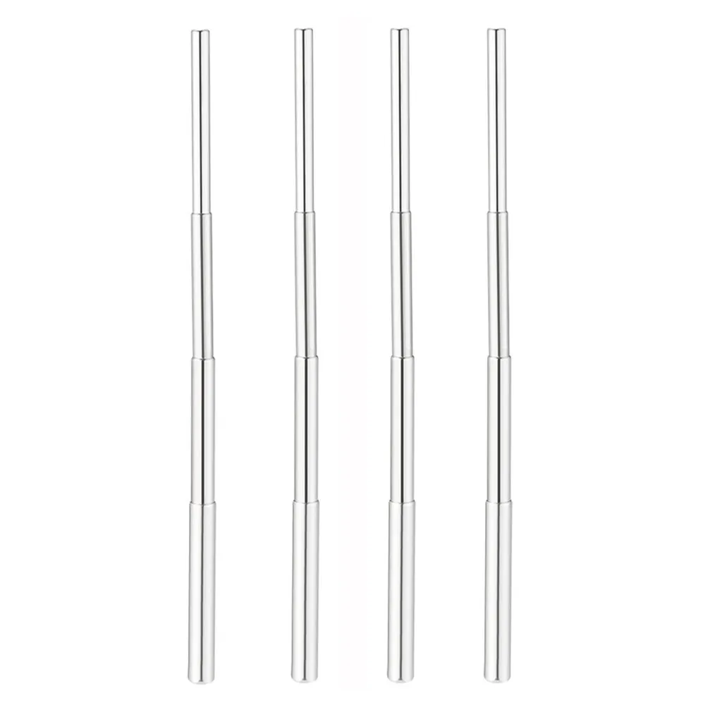 4 PCS 2~ 4 шт многоразовые Экологически чистые питьевые соломинки Телескопическая из нержавеющей стали питьевой соломы 3 шт карманный Путешествия соломы чистые удобные соломинки - Цвет: 4 PCS