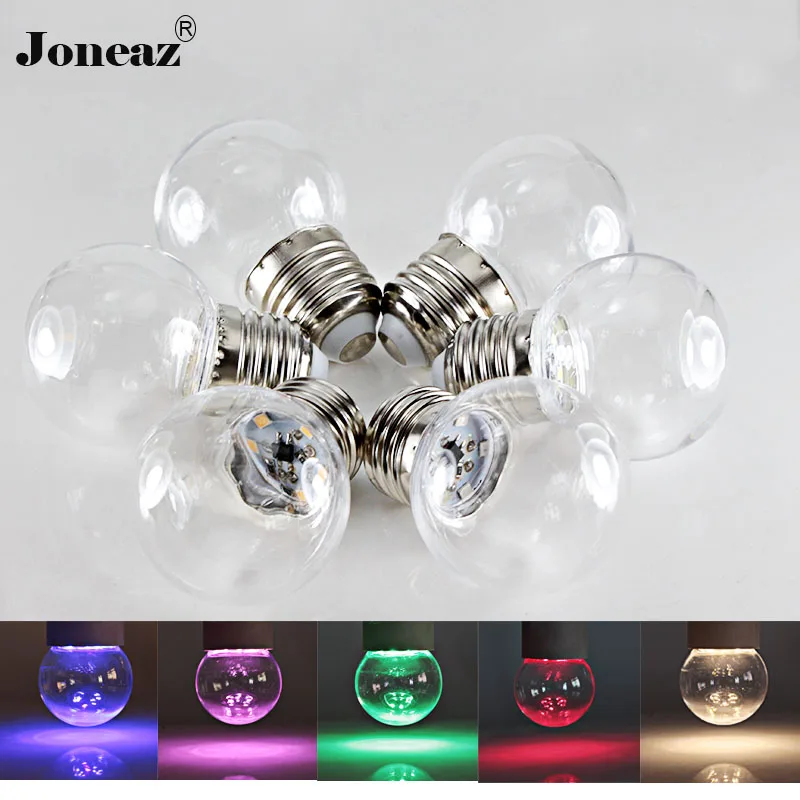 

5X E27 B22 rgb ampoule led bulb 12V 24V 110V 220V bombilla 0.5W 1W 2835 G45 Decorative clear lamp wedding party garden Joneaz