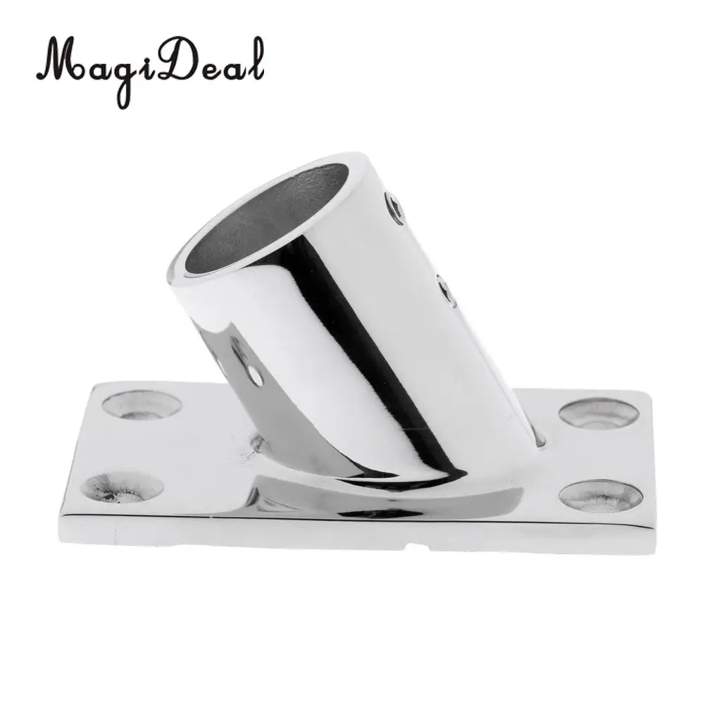 MagiDeal 4 Piece 316 Stainless Steel Boat Deck Handrail Square Base 60 Degree For 7/8'' Tube