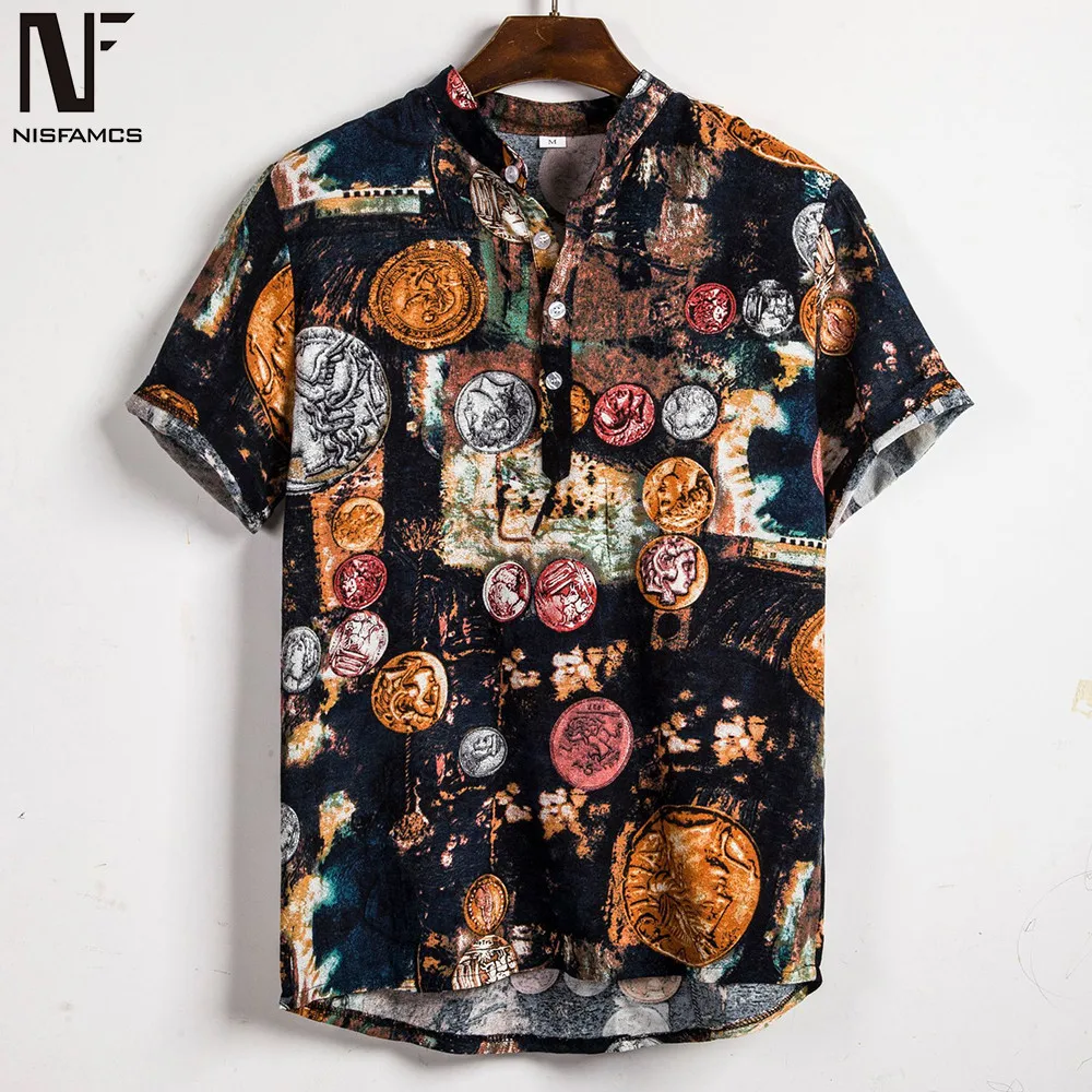Décontracté hommes chemise de grande taille haute rue Blouse été mode Harajuku chemises 2019 hommes hawaïen vêtements Cool Club plage hauts